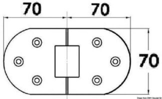 Cerniera inox no fori 137x70 mm 38.460.77 Osculati