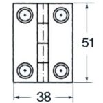 Cerniera inox cieca 51x38 rett 38.821.01 Osculati
