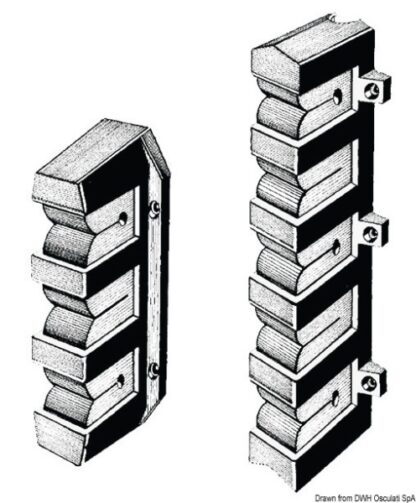 Supporto per 3 canne 198x62 mm 41.127.50 Osculati
