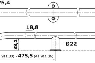 Corrimano inox mm 915 41.911.36 Osculati