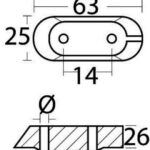 Anodo magnesio cavalletto Yamaha 4/70 HP 43.260.45 Tecnoseal