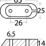 Anodo zinco cavalletto Yamaha 4/70 HP 43.260.03 Tecnoseal