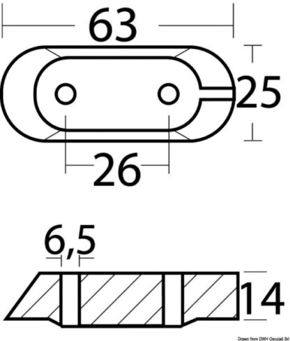 Anodo zinco cavalletto Yamaha 4/70 HP 43.260.03 Tecnoseal