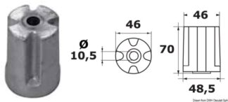 Anodo B zinco 43.512.00 Tecnoseal