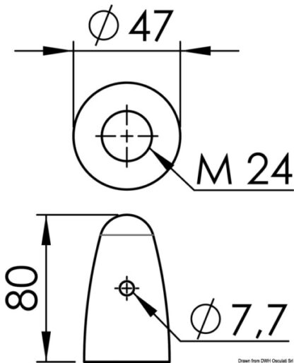 Ogiva zinco per elica Ø 35/40 mm 43.514.00 Tecnoseal
