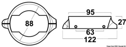 Collare Volvo Penta a due pezzi magnesio con viti 43.529.14 Tecnoseal
