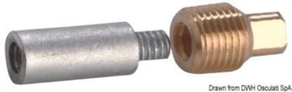 Anodo Volvo 85 mm x Ø 1/2’’ BSPT 43.540.11 Tecnoseal