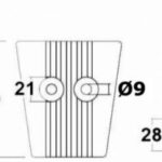 Anodo alluminio piede Volvo SX/DPS 43.554.22 Tecnoseal