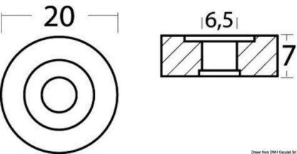 Anodo alluminio Mercury a rondella 43.824.92 Tecnoseal