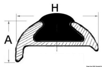Profilo parabordo alluminio anodizzato 25 x 7 mm (barre da 6 m) 44.485.26 Osculati