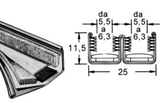 Canalina inox doppia 25 x 11,5 mm 44.751.20 Osculati