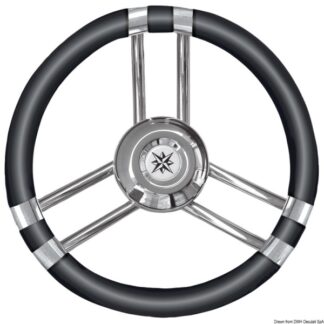 Volante C inox/nero 350 mm 45.137.01 Osculati