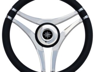 Volante IMPACT nero Ø 350 mm con razze acciaio 45.141.01 Osculati