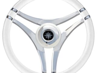 Volante IMPACT bianco Ø 350 mm con razze acciaio 45.141.03 Osculati