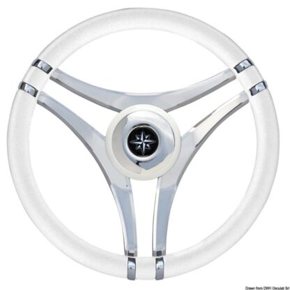 Volante IMPACT bianco Ø 350 mm con razze acciaio 45.141.03 Osculati