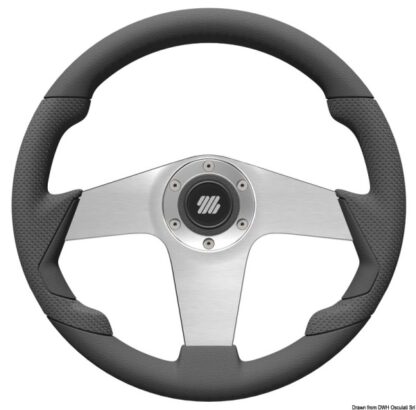 Volante UFLEX Pianosa nero 350 mm razze argento 45.385.01 Uflex