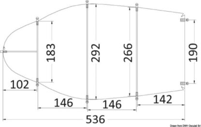 Telone universale cm 427/488 grigio 300D 46.503.03 Osculati