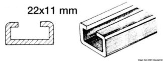 Rotaia per scorrevoli 1 m 22x11mm 46.786.03 Osculati