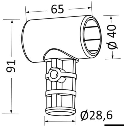 Giunto a T per T top tubo 32 mm 48.180.03 Oceansouth