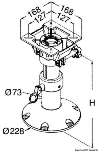 base e colonna + supporto sedile h. 340/470 48.709.99 Osculati
