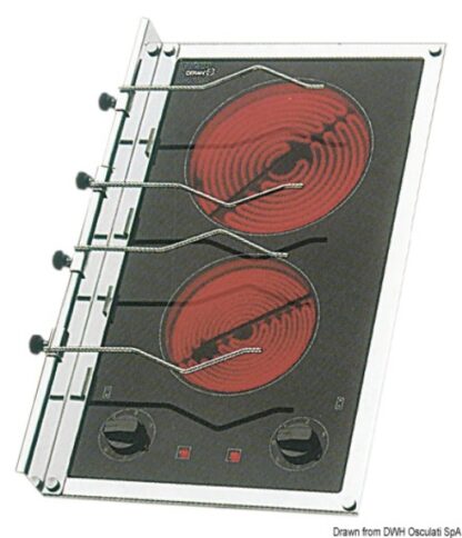 Piano cottura vetroceramica 2 fuochi 50.100.43 Techimpex