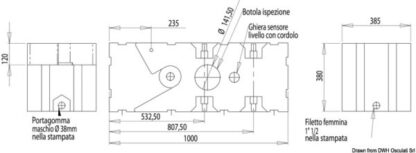 Serbatoio+maceratore 12 V 125 l 50.143.62 Osculati