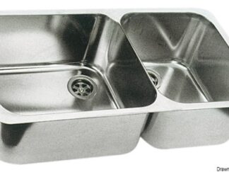Lavello doppio 600 x 320 mm inox 50.186.80 Osculati