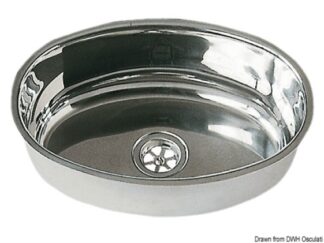 Lavello inox ovale 240 x 375 mm 50.186.84 Osculati