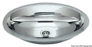 Lavello inox ovale 510 x 390 mm 50.186.86 Osculati