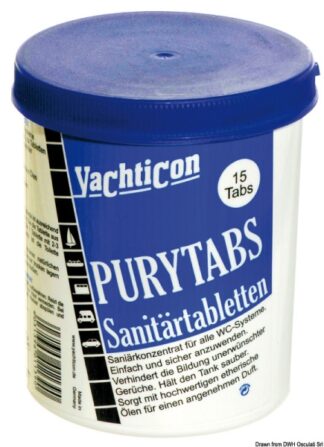 Pastiglie sanitarie per WC Pury Tabs YACHTICON 50.209.54 Yachticon