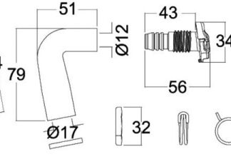 Kit immissione acqua pulita Tecma bianco 50.226.80 Tecma