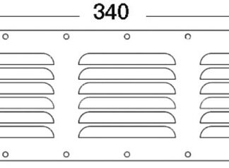 Griglia areazione inox 116 x 340 mm 53.021.00 Osculati