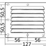 Griglia areazione inox 115 x 127 mm 53.021.01 Osculati