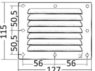 Griglia areazione inox 115 x 127 mm 53.021.01 Osculati