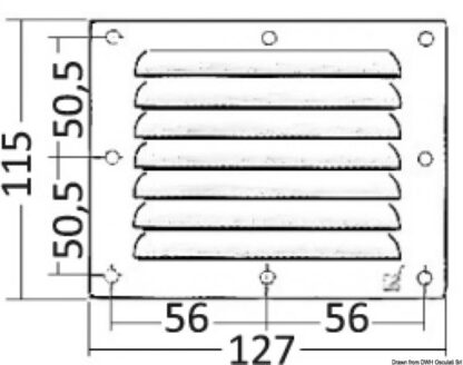 Griglia areazione inox 115 x 127 mm 53.021.01 Osculati