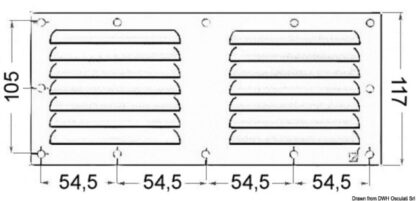 Griglia areazione 128 x 232 mm + antizanzare 53.021.09 Osculati
