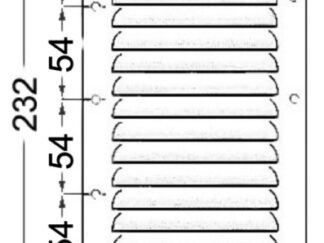 Griglia areazione 232 x 127 mm + antizanzare 53.021.10 Osculati