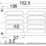 Griglia areazione 76 x 152 mm + antizanzare 53.021.11 Osculati
