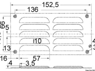 Griglia areazione inox 76 x 152 mm 53.021.05 Osculati