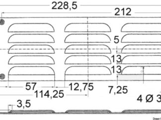 Griglia areazione inox 76 x 229 mm 53.021.06 Osculati