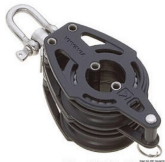 Bozzello 2 pulegge (testa universale) arricavo B 55.053.02 Viadana