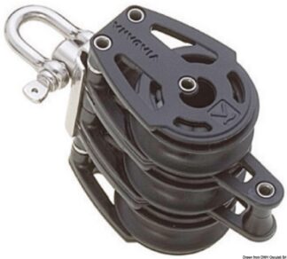 Bozzello 3 pulegge (testa universale) arricavo A 55.055.01 Viadana