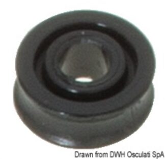 Puleggia in delrin mm 17 per cime Ø mm 5 nera 55.245.01 Viadana