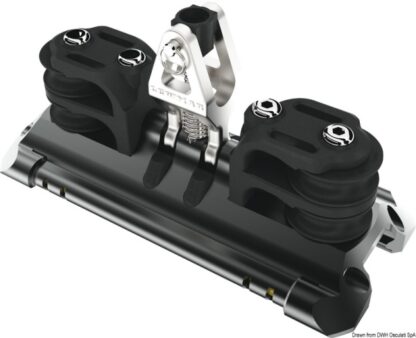 Carrello randa 2 supporto verticale pulegge doppie 68.722.02 Lewmar
