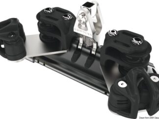 Carrello randa 1 supporto verticale pulegge doppie con strozzatore 68.725.01 Lewmar