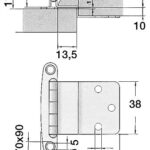 Cerniera inox con sbalzo 57x44 mm 71.607.00 Osculati