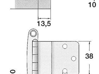 Osculati 71.607.00 Cerniera Inox Con Sbalzo 57X44 Mm