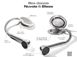 Box Elissa inox con doccia Keji tubo nylon 2,5 m 15.304.60 Osculati