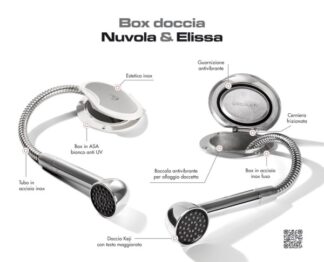 Box Elissa inox con doccia Keji tubo nylon 2,5 m 15.304.60 Osculati