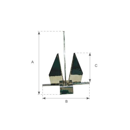 NANTONG FIVE-WOOD IMPORT & EXPORT Ancore in Acciaio zincato ANCORA TIPO DANFORTH KG.10 - immagine 2